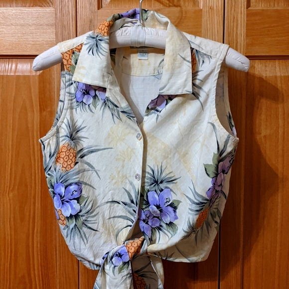 Tommy Bahama Tops - Tommy Bahama yellow Silk sleeveless button down top sz S